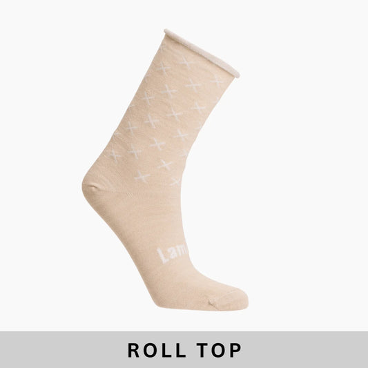 Lamington Merino Roll Top Crew Socks | Woman